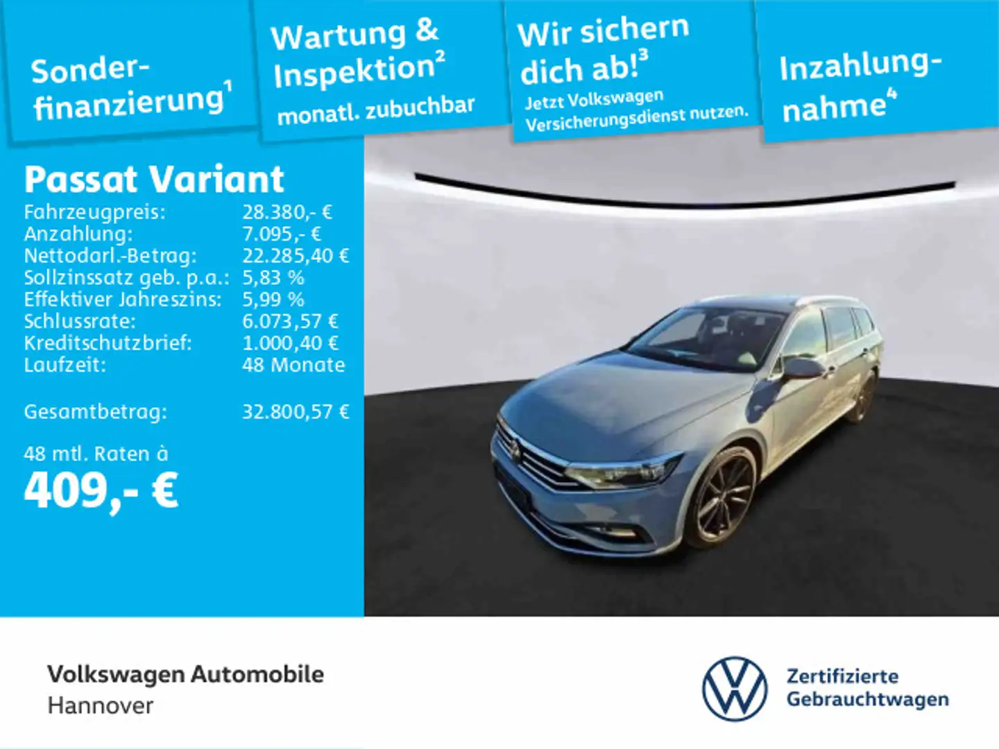 Volkswagen Passat Variant 1.5 TSI DSG Elegance R-Line Navi Grau - 1