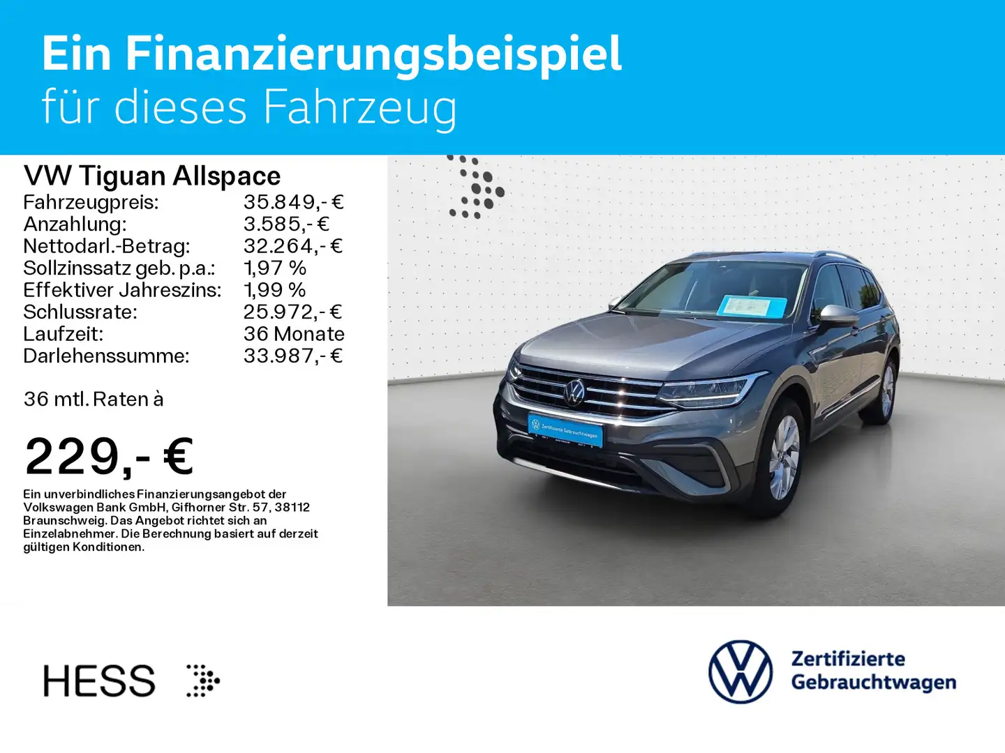 Volkswagen Tiguan Allspace 2.0 TDI DSG LIFE*7-SITZER*LED*AH Gris - 2