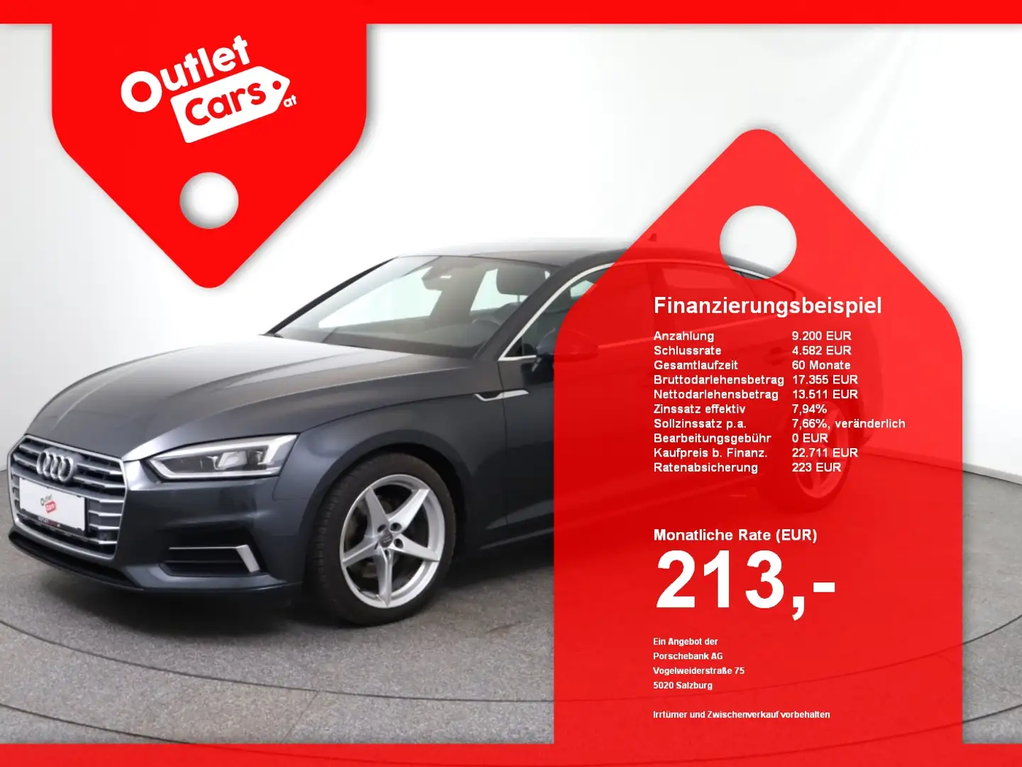 Audi A5 SB 30 TDI Aut. LED+NAVI+LM+PDC+SHZ+SoundSys Grau - 1