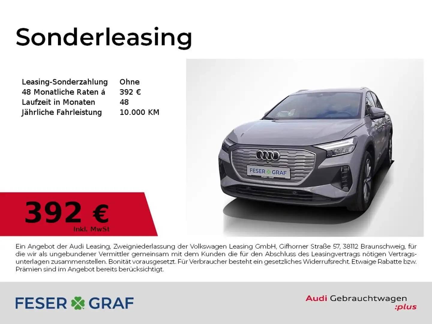 Audi Q4 e-tron 45 AHK GRA LED Navi Sitzh. Sportsitze Grau - 1
