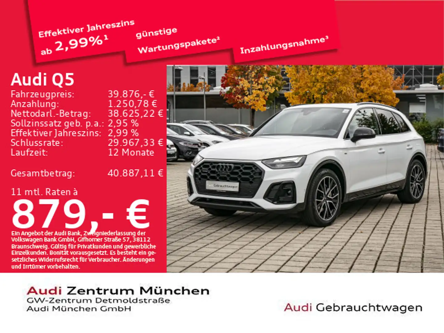 Audi Q5 50 TFSI e qu. S tronic S line Luftfed/Pano Weiß - 1