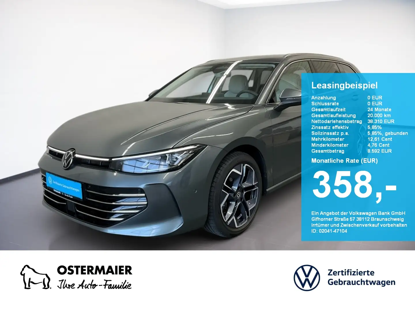 Volkswagen Passat Variant ELEGANCE 2.0TDI 150PS DSG ACC.5J-G.AHK.AREA-VIEW.N Grau - 1