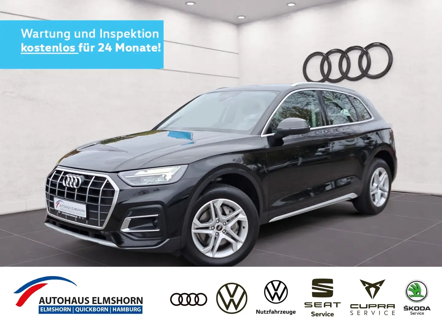 Audi Q5 advanced 40 TFSI quattro S tronic AHK NAV KAM PDC Schwarz - 1