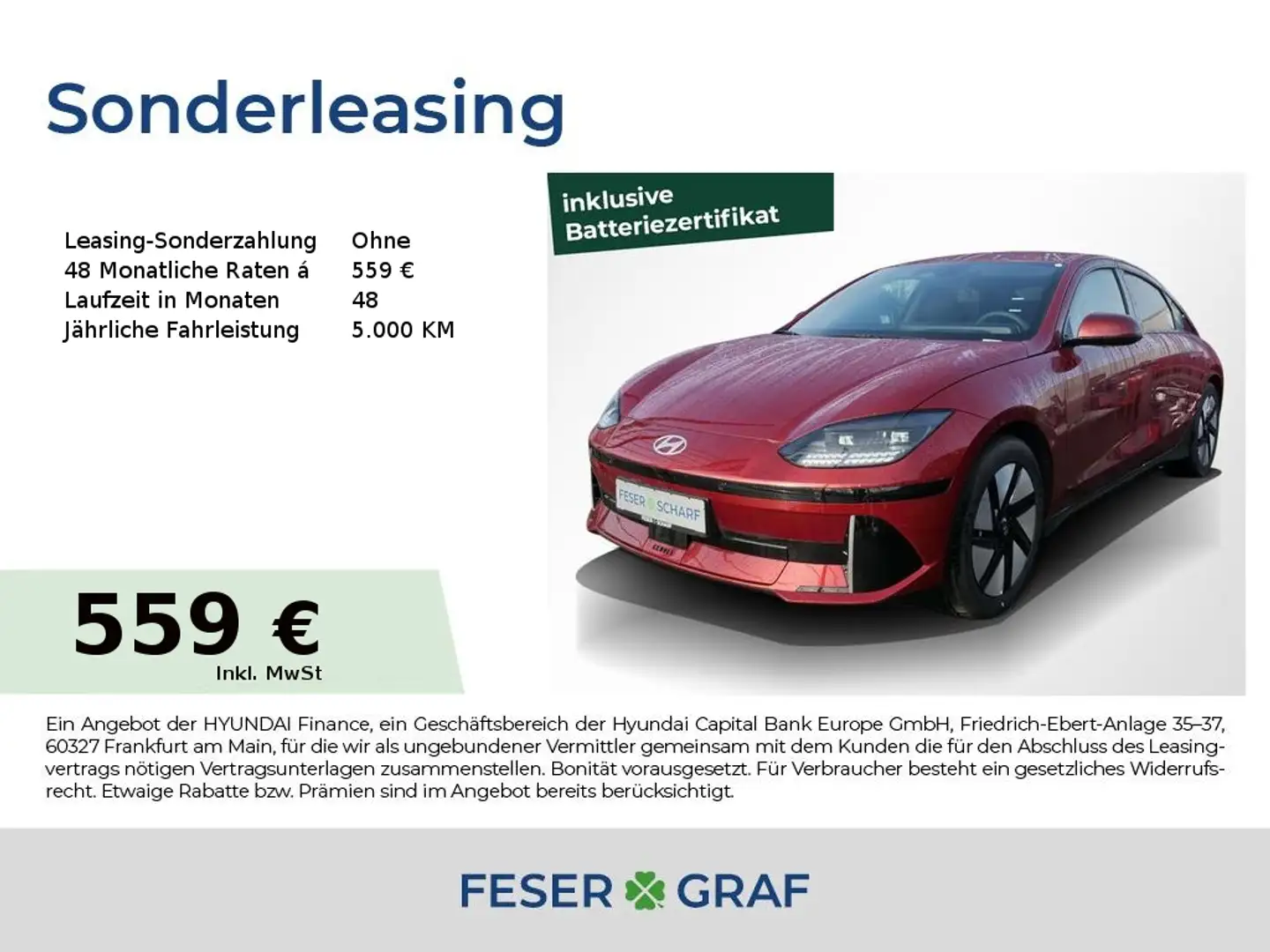 Hyundai IONIQ 6 TECHNIQ NAVI KAMERA 4WD MATRIX HEAD-UP Rot - 1