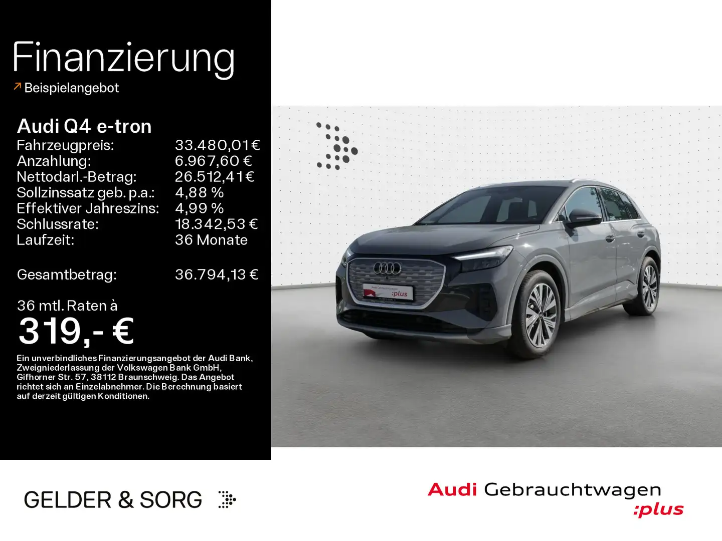 Audi Q4 e-tron Q4 45 e-tron quattro 0,25%*LED*GRA*Virtual*HuD Grau - 1