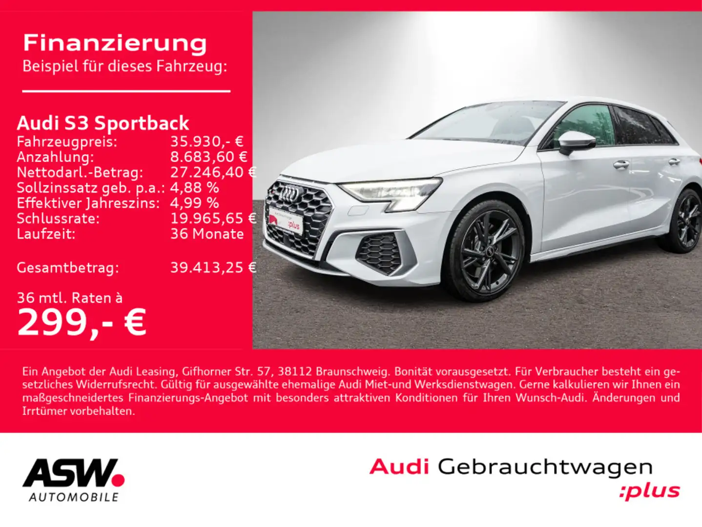 Audi S3 2.0TFSI quattro Stron LED LEDER RFK Bianco - 1