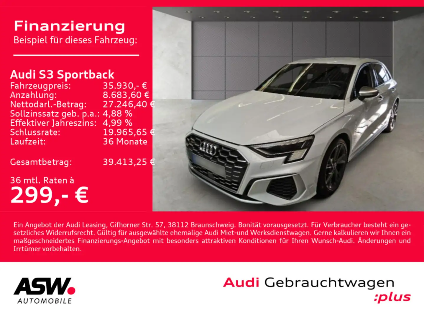 Audi S3 2.0TFSI quattro Stron LED LEDER RFK Weiß - 1