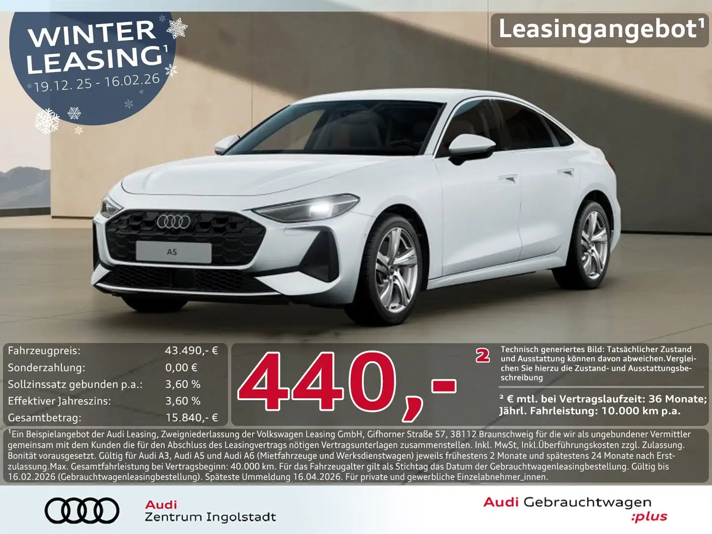 Audi A5 Limousine TDI NAVI 18" LED KAM. ACC LEDER Weiß - 1