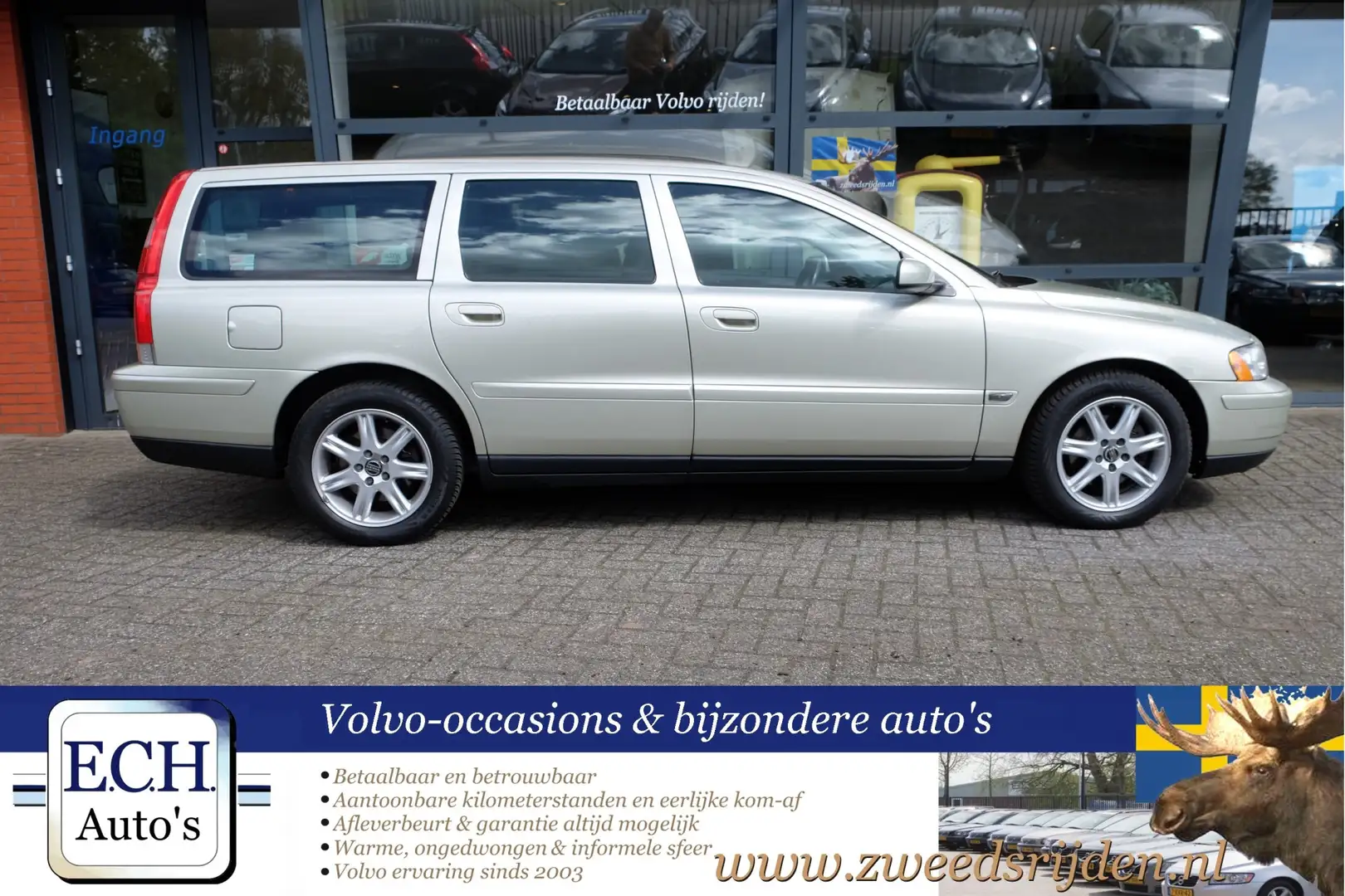 Volvo V70 2.4 170 pk Aut. Edition, Trekhaak, Airco, Cruise C Beige - 2