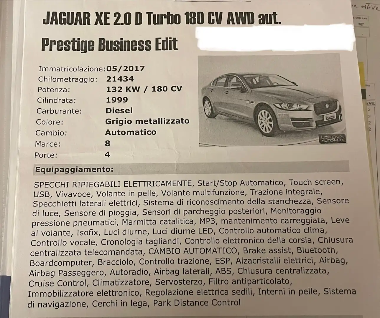 Jaguar XE XE 2.0d Prestige Business edition awd 180cv auto Grigio - 1