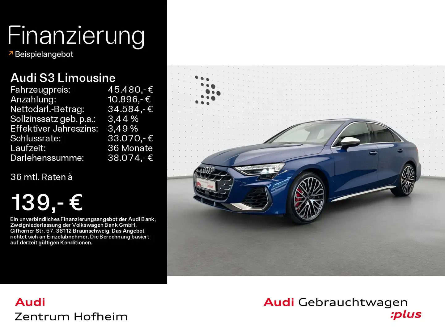 Audi S3 TFSI S tro*Matrix*Virtual*Navi+*Spo Blau - 1