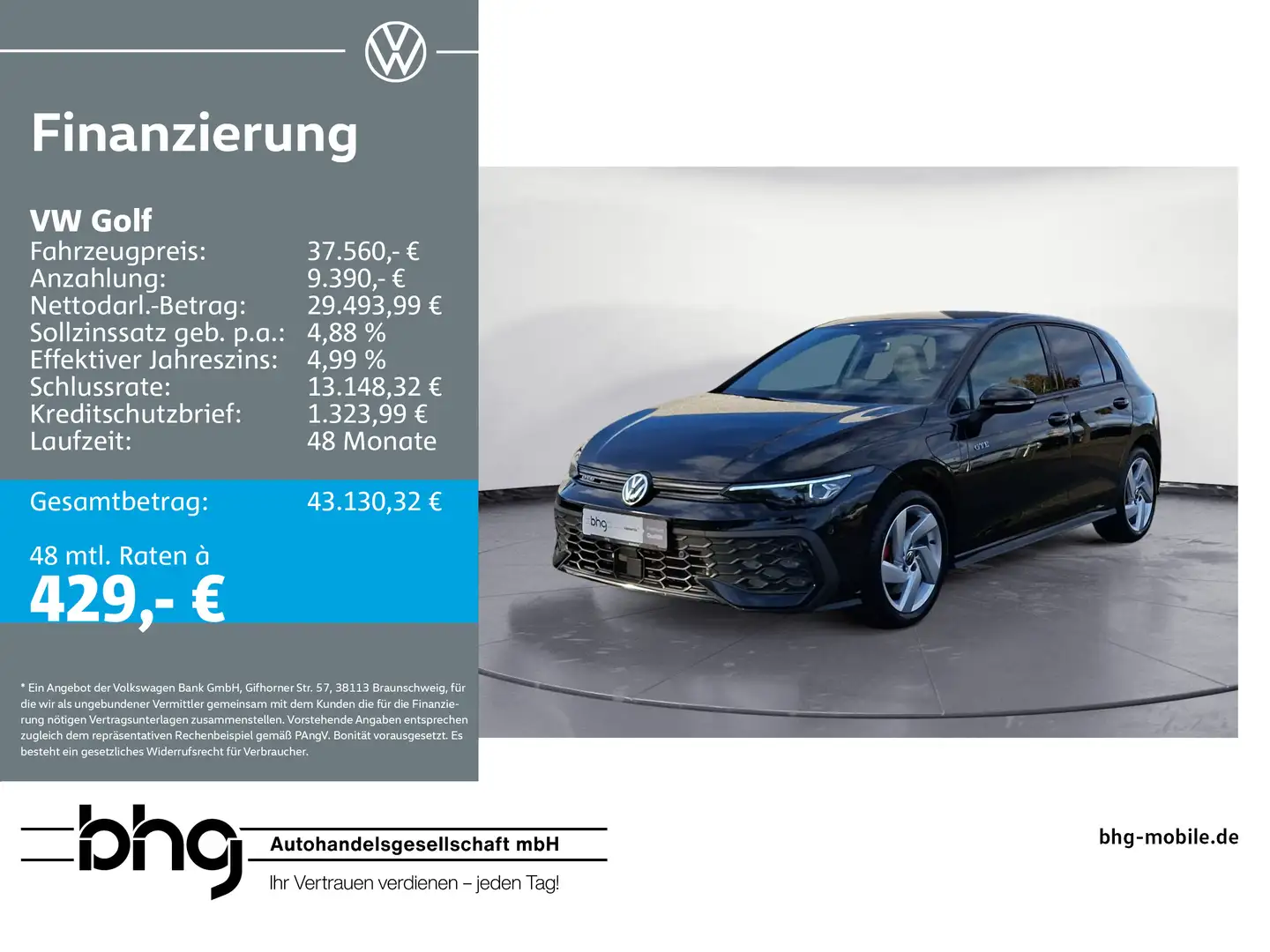 Volkswagen Golf GTE GTE 1.5 eHybrid DSG Mode3 BlackStyle AHK Ma Schwarz - 1