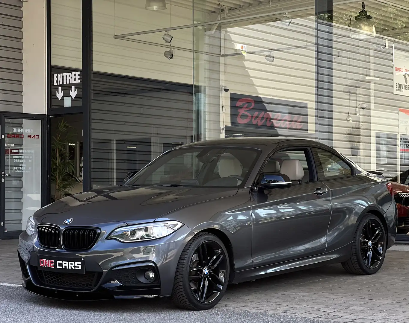 BMW 218 d Coupé "PACK M" BIXENON-CUIR-GPS-JA18P-GAR 1AN Grijs - 1