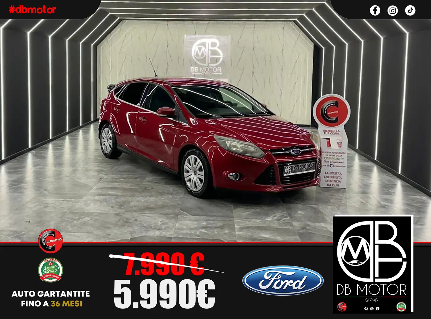 Ford Focus Focus 5p 1.8 tdci Titanium *MOTORE  REVISIONATO* Rosso - 1