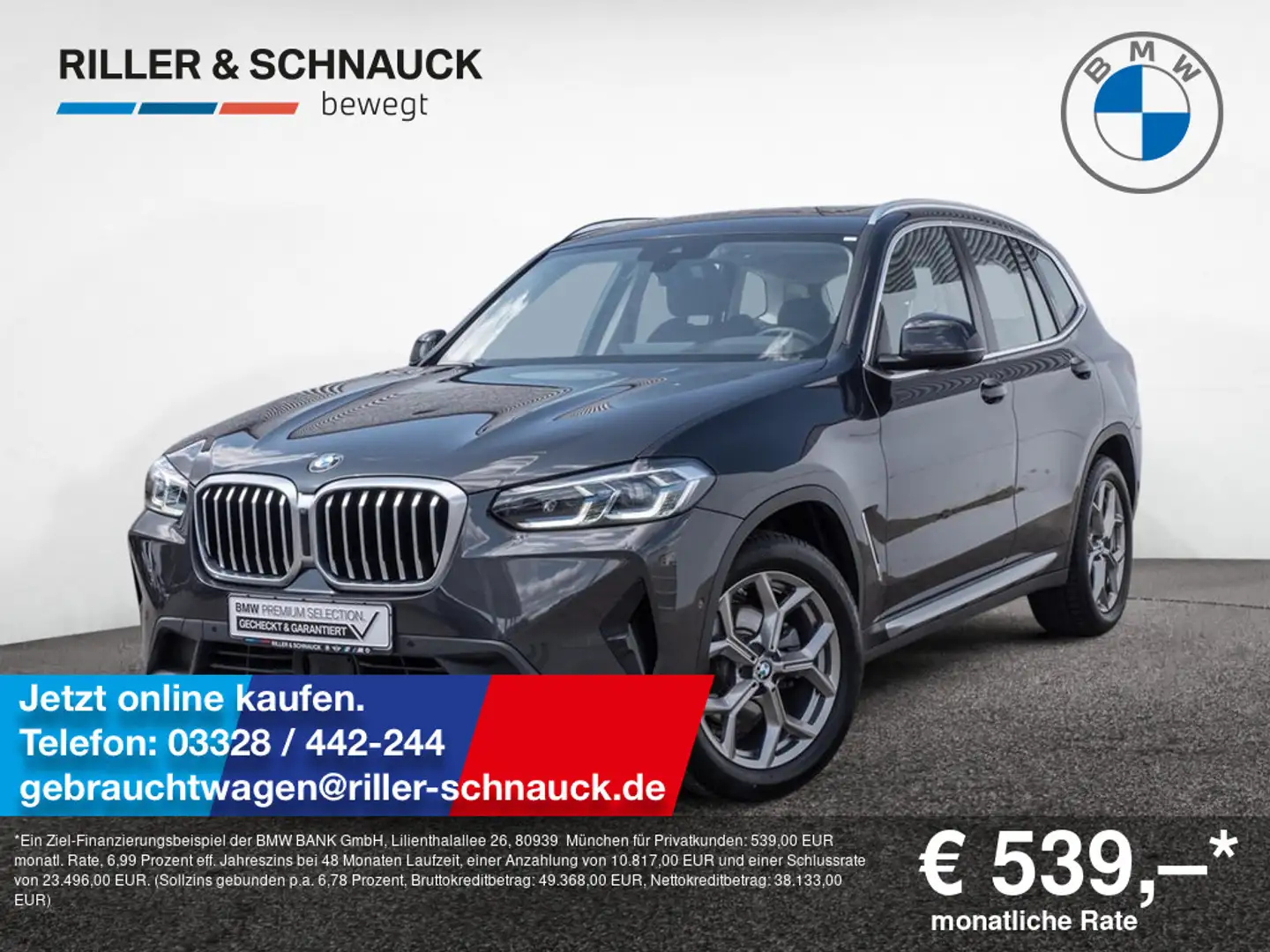BMW X3 xDrive 20d LASER+AHK+PANO+ACC+HUD Grau - 1