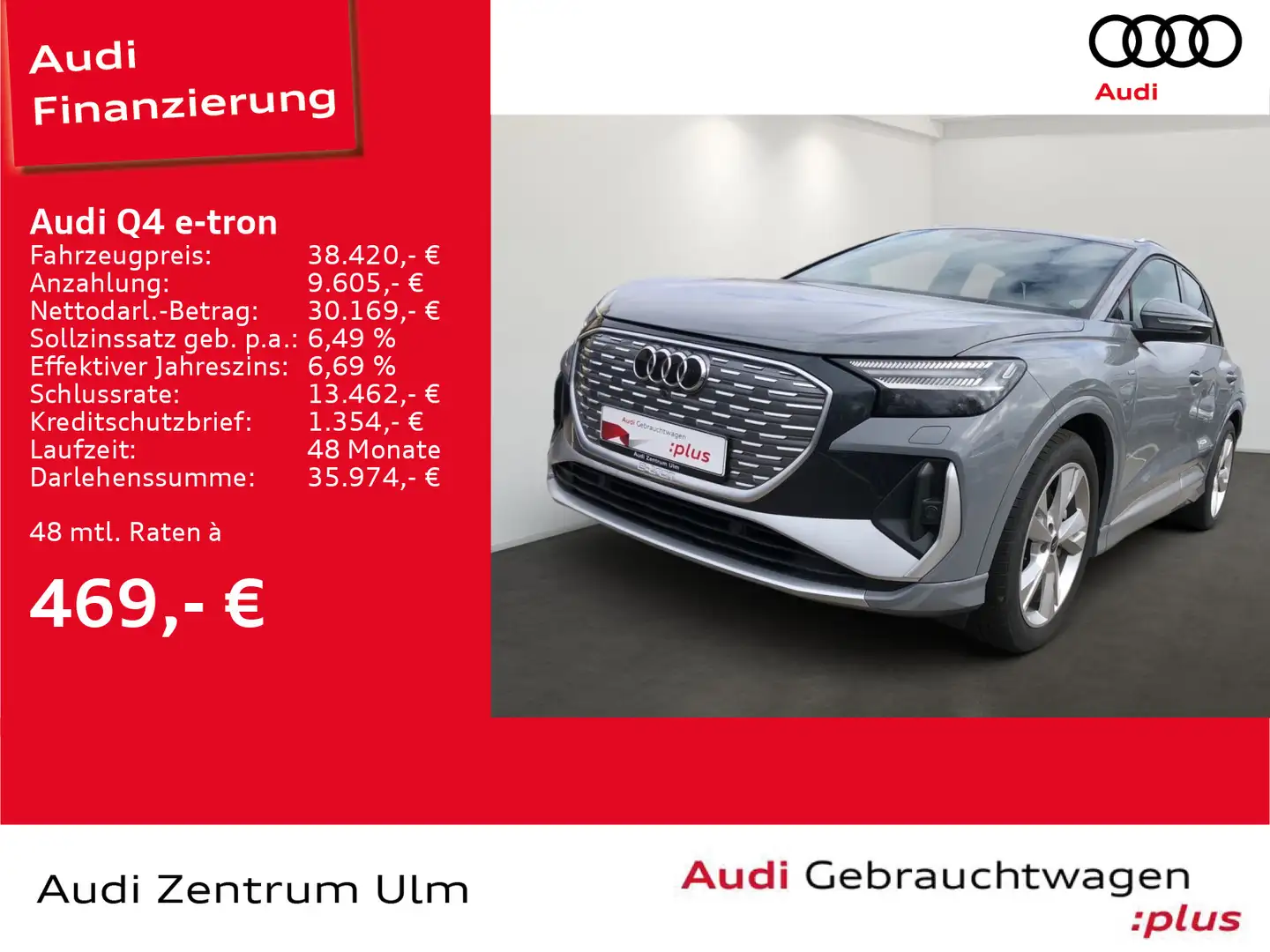 Audi Q4 e-tron 45 e-tron MATRIX NAV+ E-KLAPPE Gri - 1