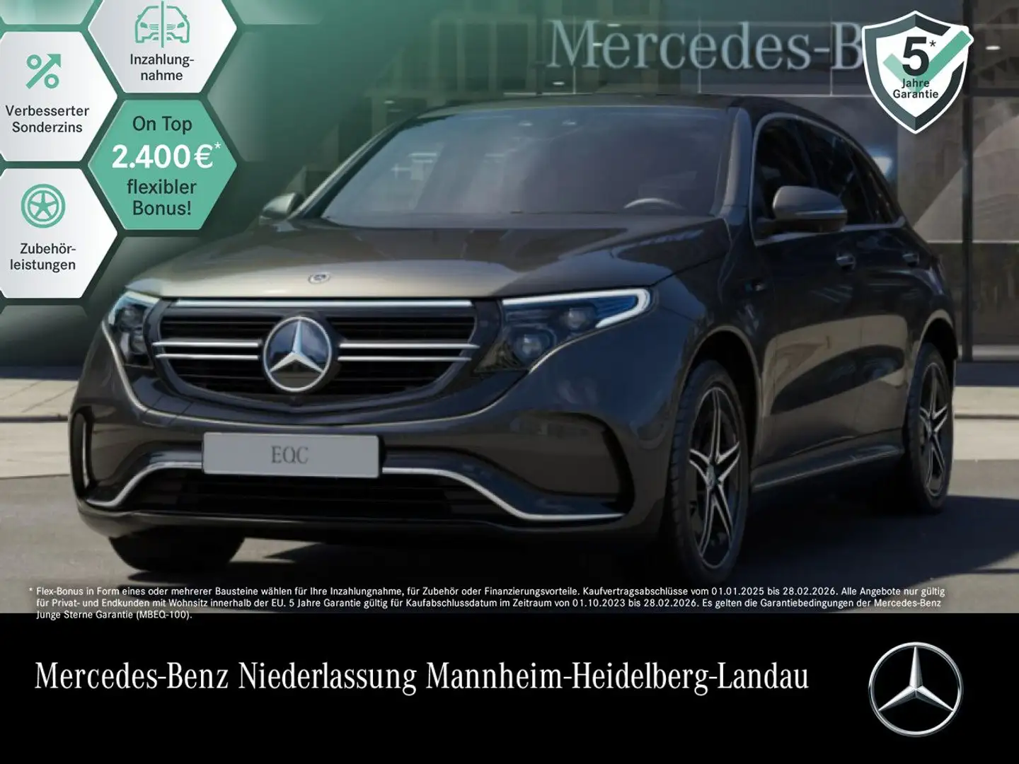 Mercedes-Benz EQC 400 4M AMG+360+MULTIBEAM+FAHRASS+19"+SITZKLIMA Grau - 1