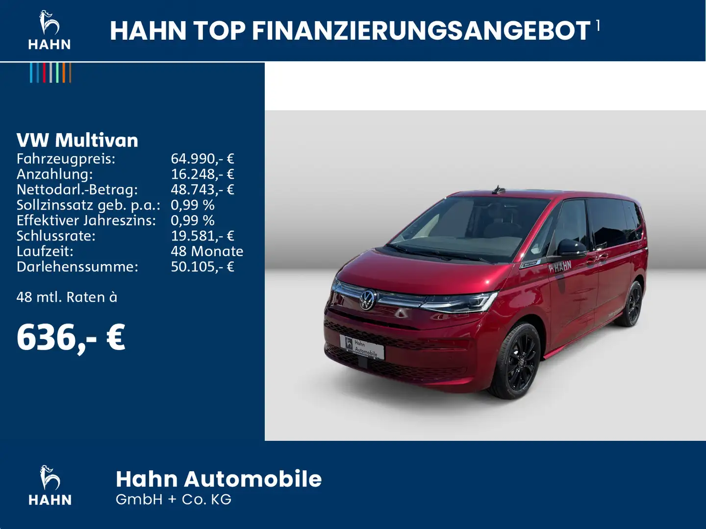 Volkswagen T7 Multivan GOAL 2,0TDI 110kW DSG GUTE-NACHT-PAKET Rot - 2