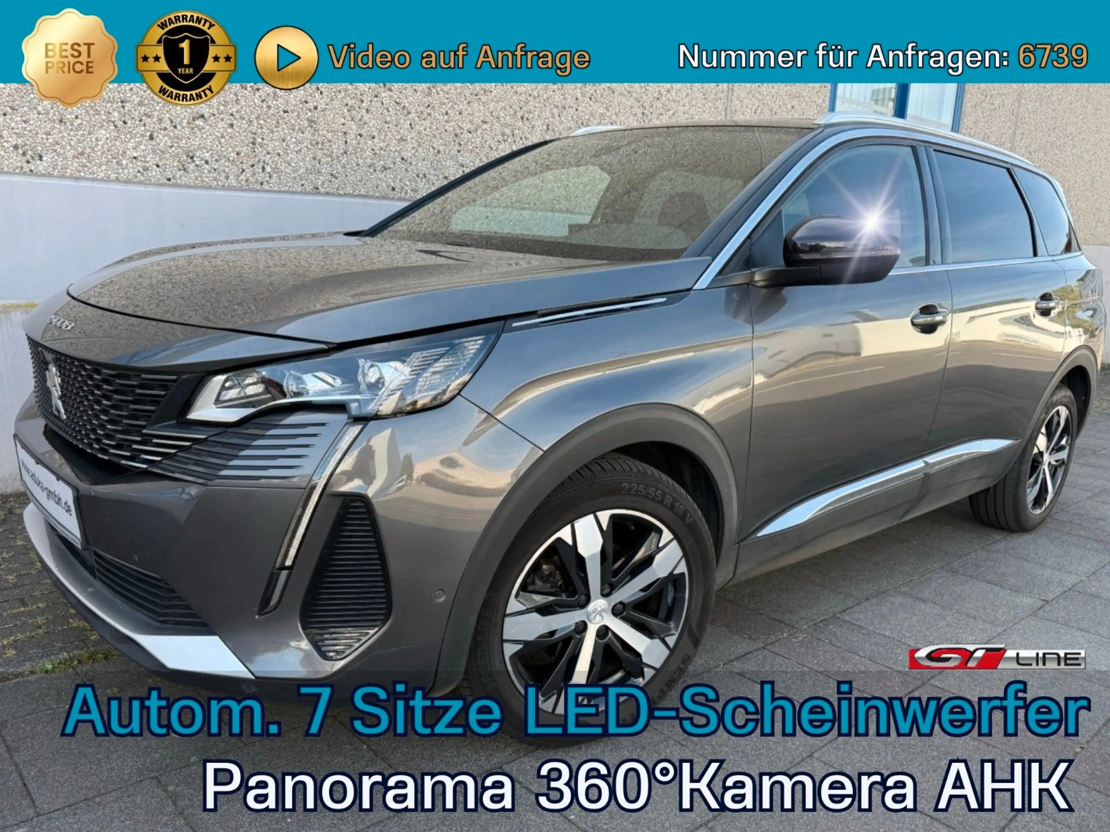 Peugeot 5008 PureTech 130 EAT8 GT Pano 360Kam AHK Leder