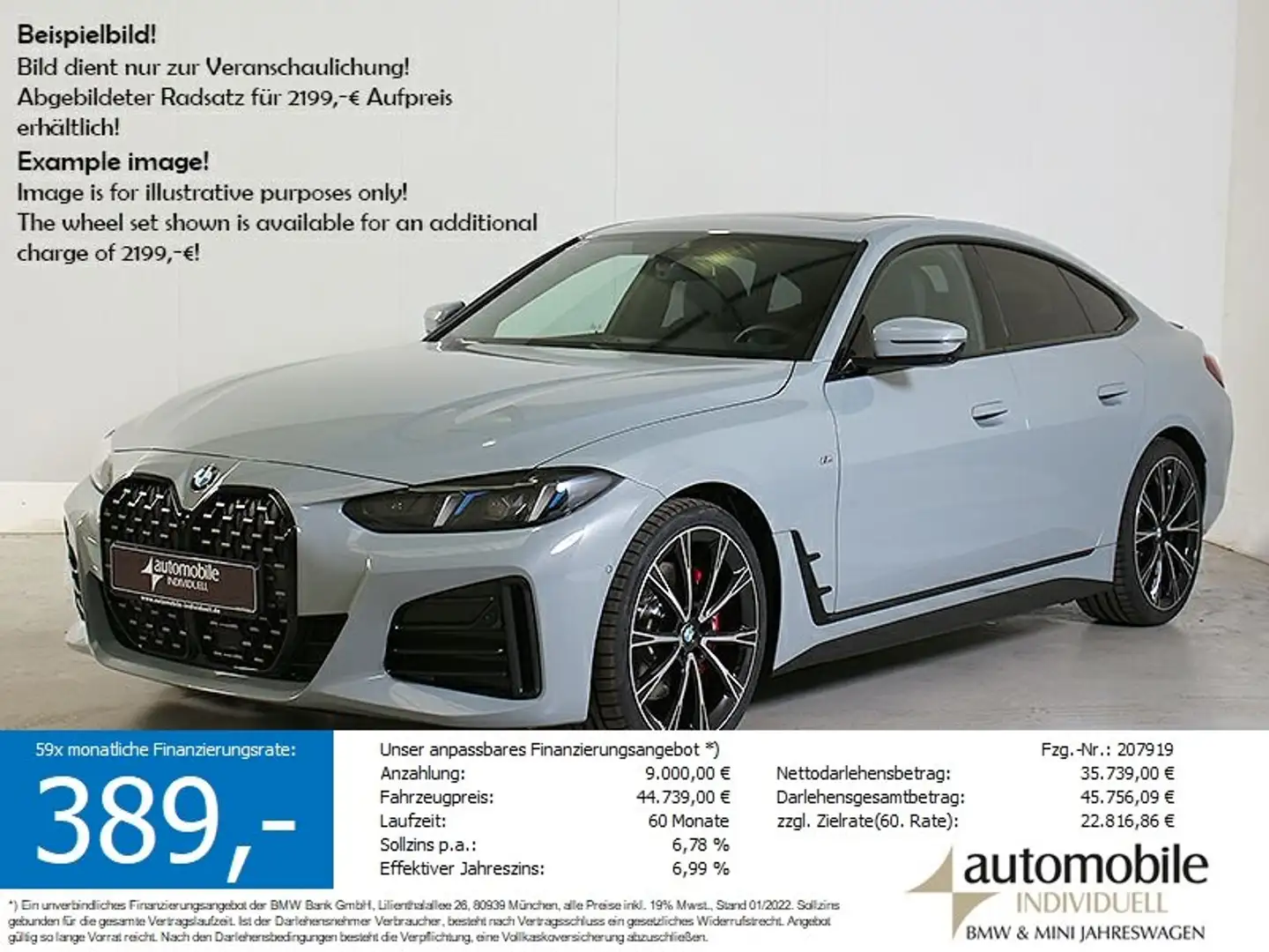 BMW 420 i Gran Coupé M Sport PRO ACC HuD Park+ AHK Grau - 1