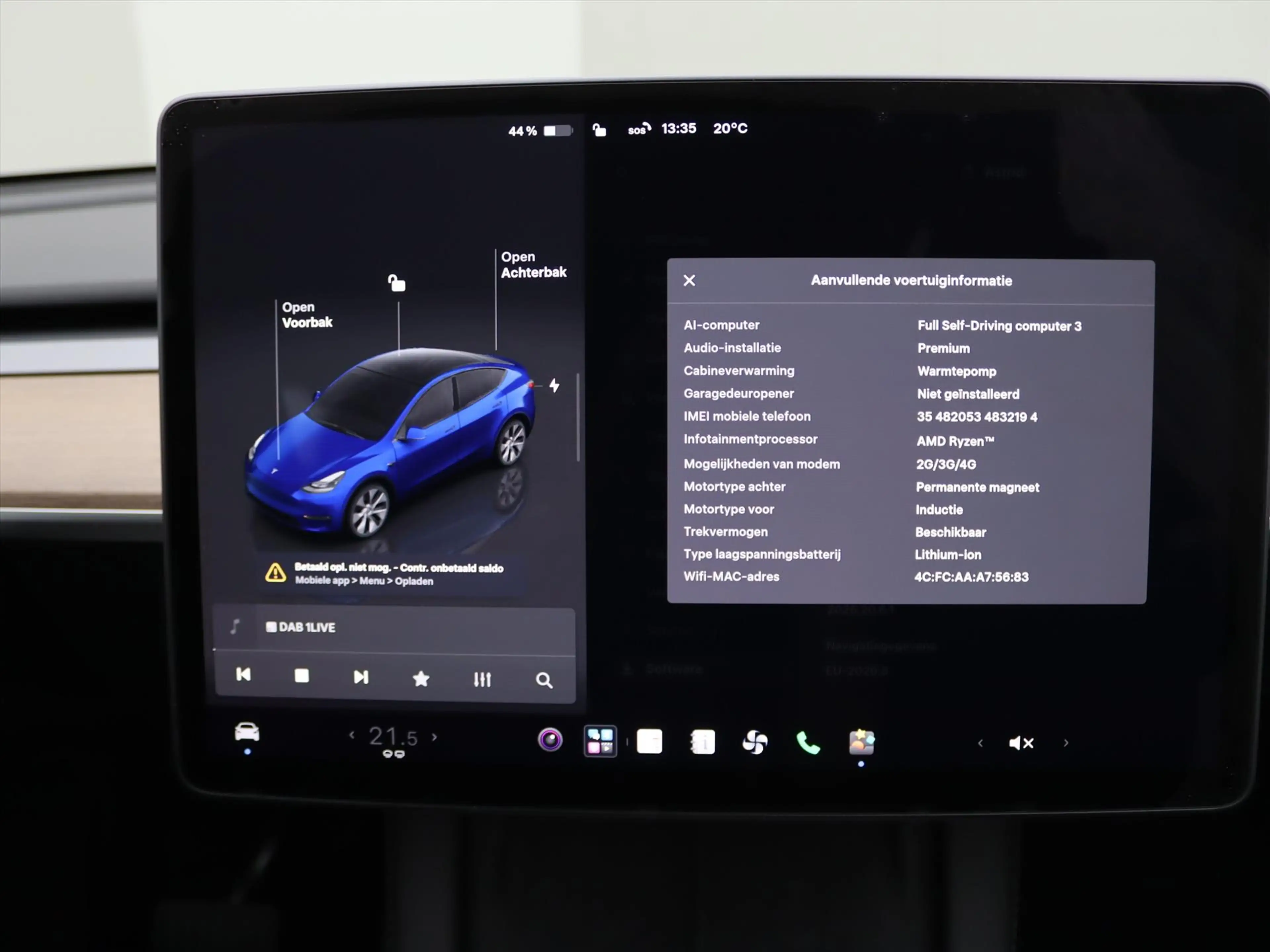 Tesla Model Y Long Range AWD 75kWh 351pk 93.6% SoH [ TREKHAAK+AM — photo 34