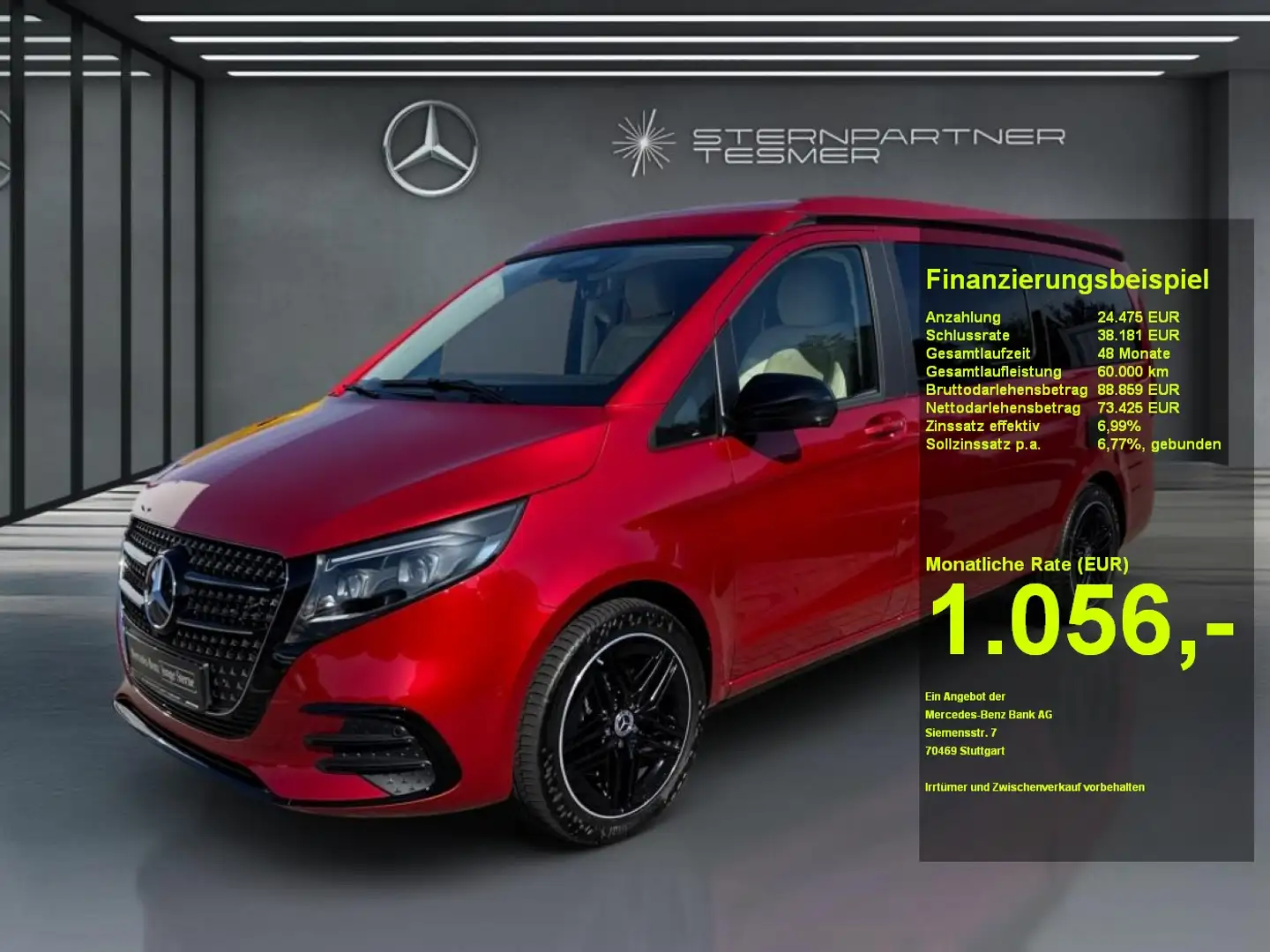 Mercedes-Benz V 300 d Marco Polo 4M AMG AIRMATIC+EASY-UP+AHK Rood - 1