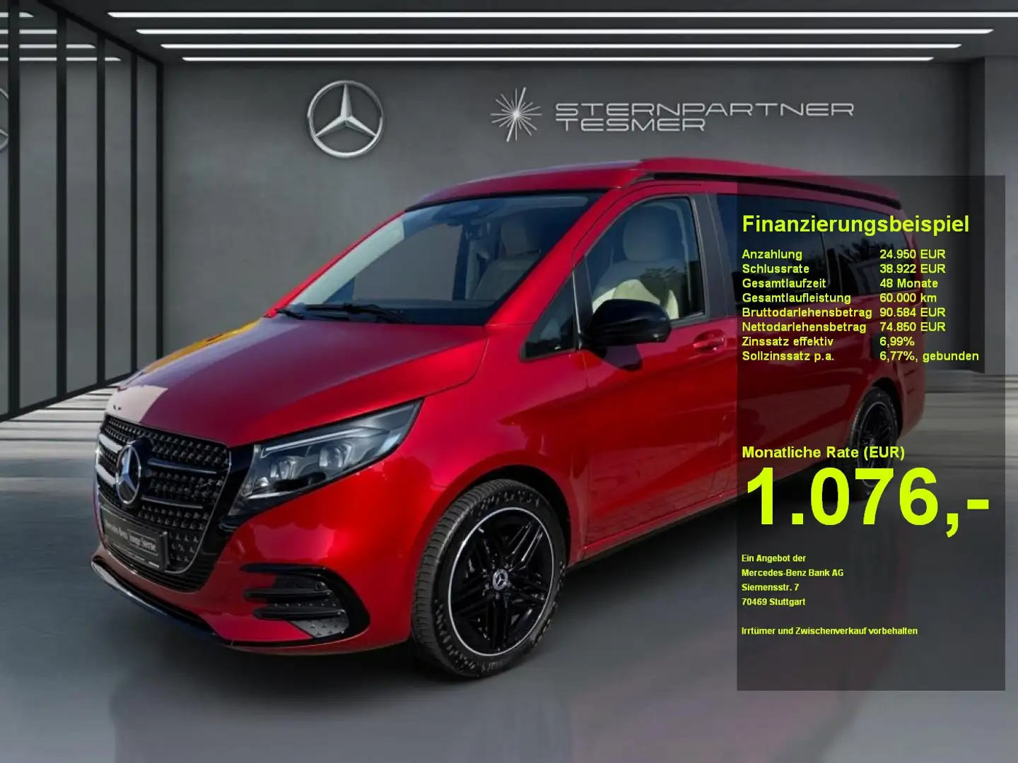 Mercedes-Benz V 300 d Marco Polo 4M AMG AIRMATIC+EASY-UP+AHK Rojo - 1