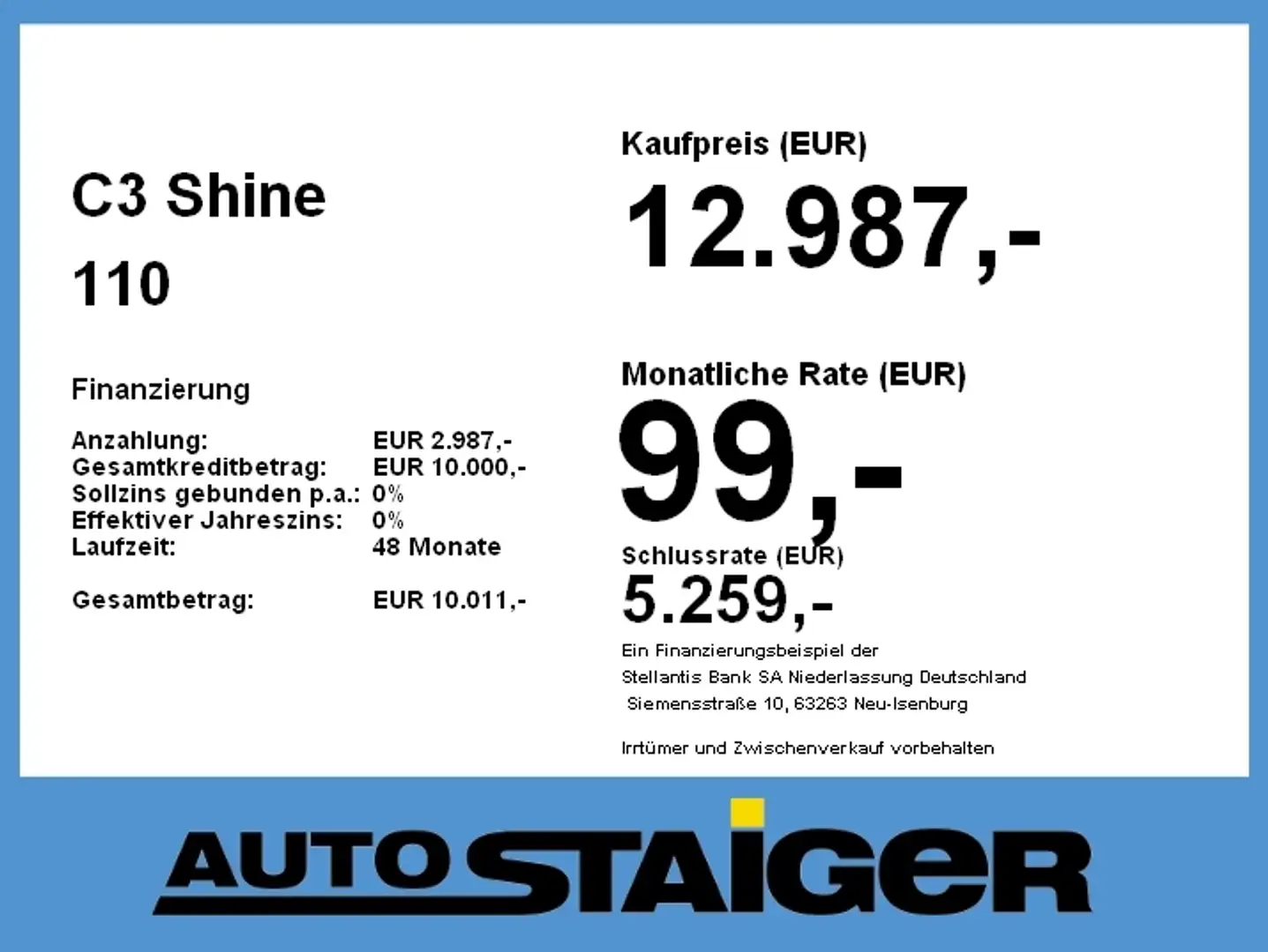 Citroen C3 Shine 110 LED+Navi+Pano+SD+Kam.+KeyLess+PDC Nero - 2