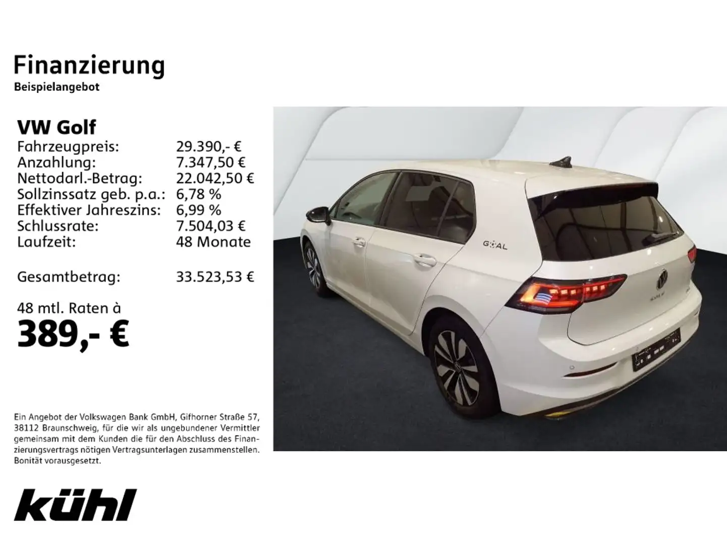 Volkswagen Golf 8 VIII 1.5 eTSI DSG Goal IQ.Light/ACC/Kamer Weiß - 2