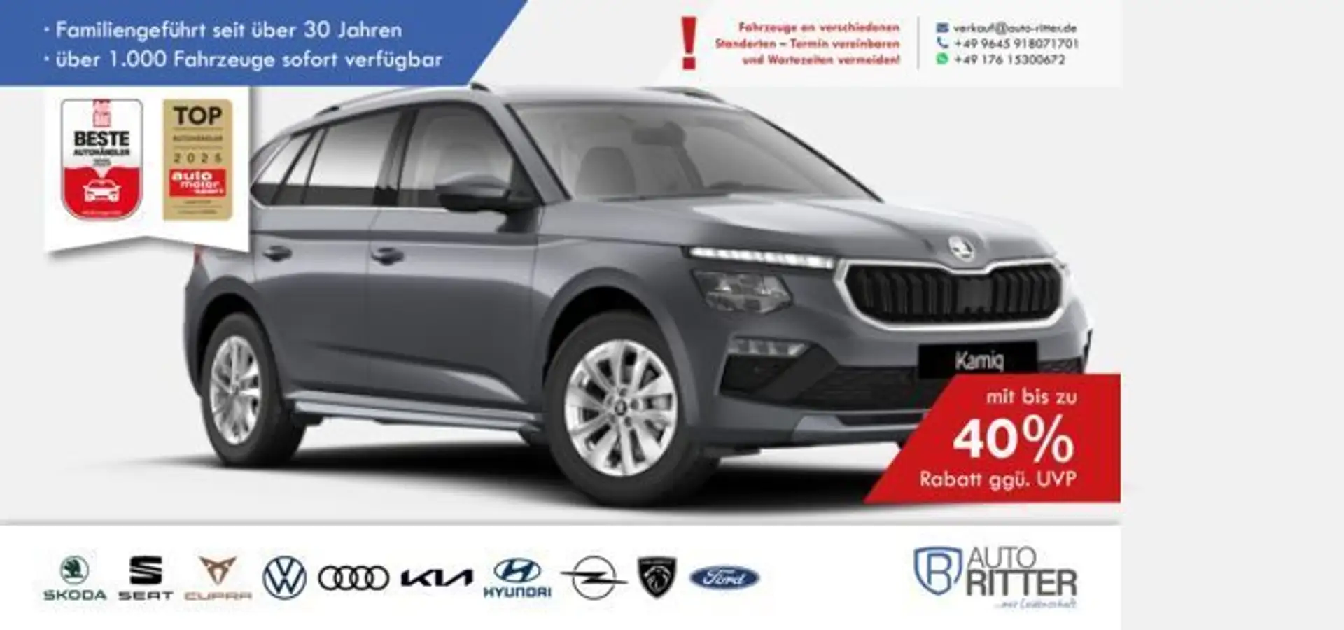 Skoda Kamiq Top Selection LED|Carplay|Klima|PDC|SHZ... Grau - 1