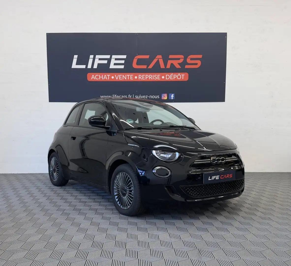 Fiat 500 II e 118ch 2022 Full black entretien complet franç Negro - 1