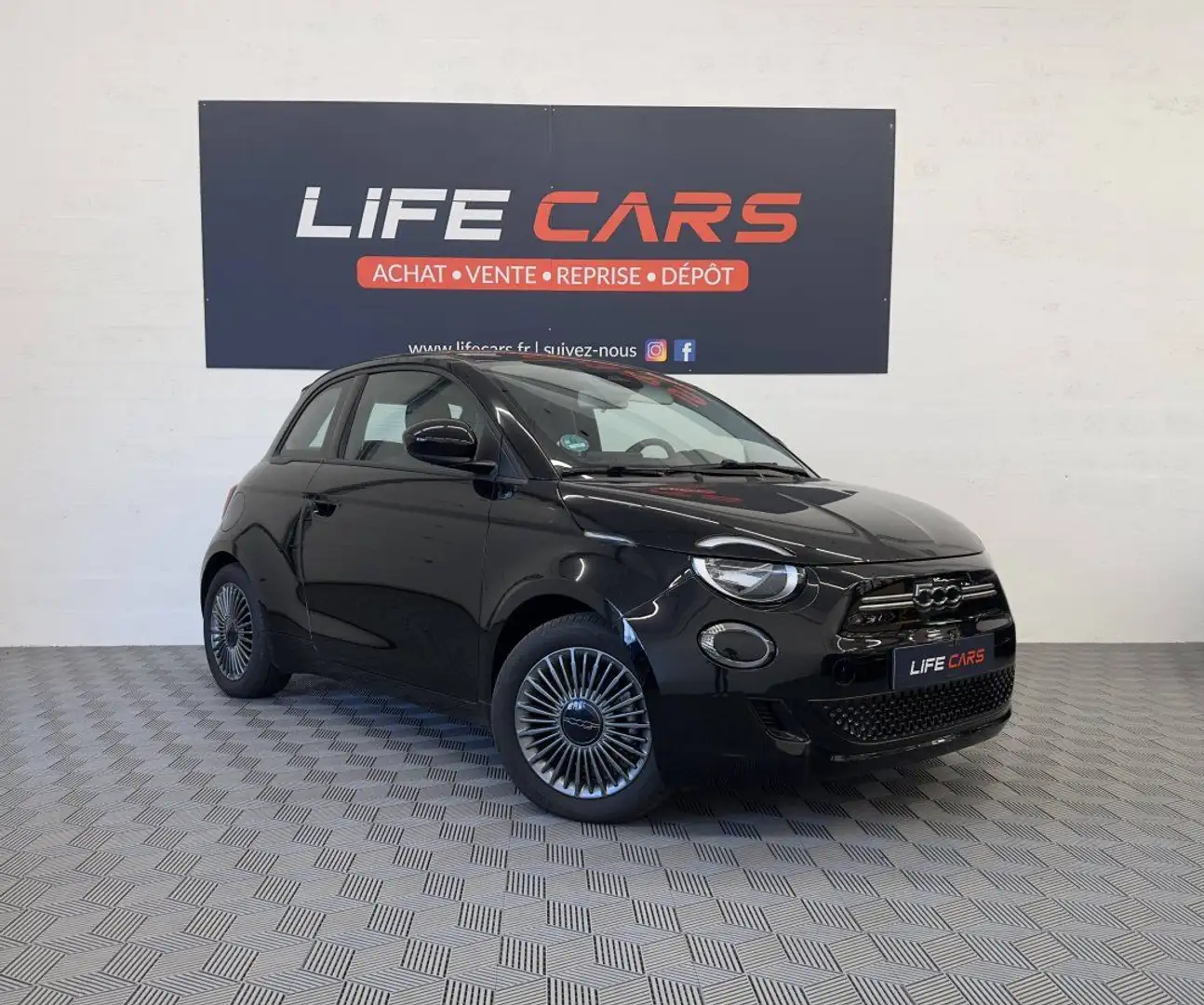 Fiat 500 II e 118ch 2022 Full black entretien complet franç Negro - 2