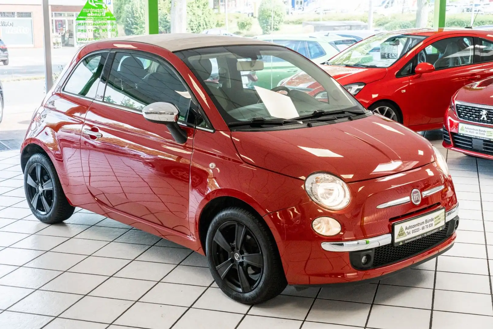 Fiat 500C Cabrio Faltdach 1.2 Benzin Lounge Klima PDC Rot - 1