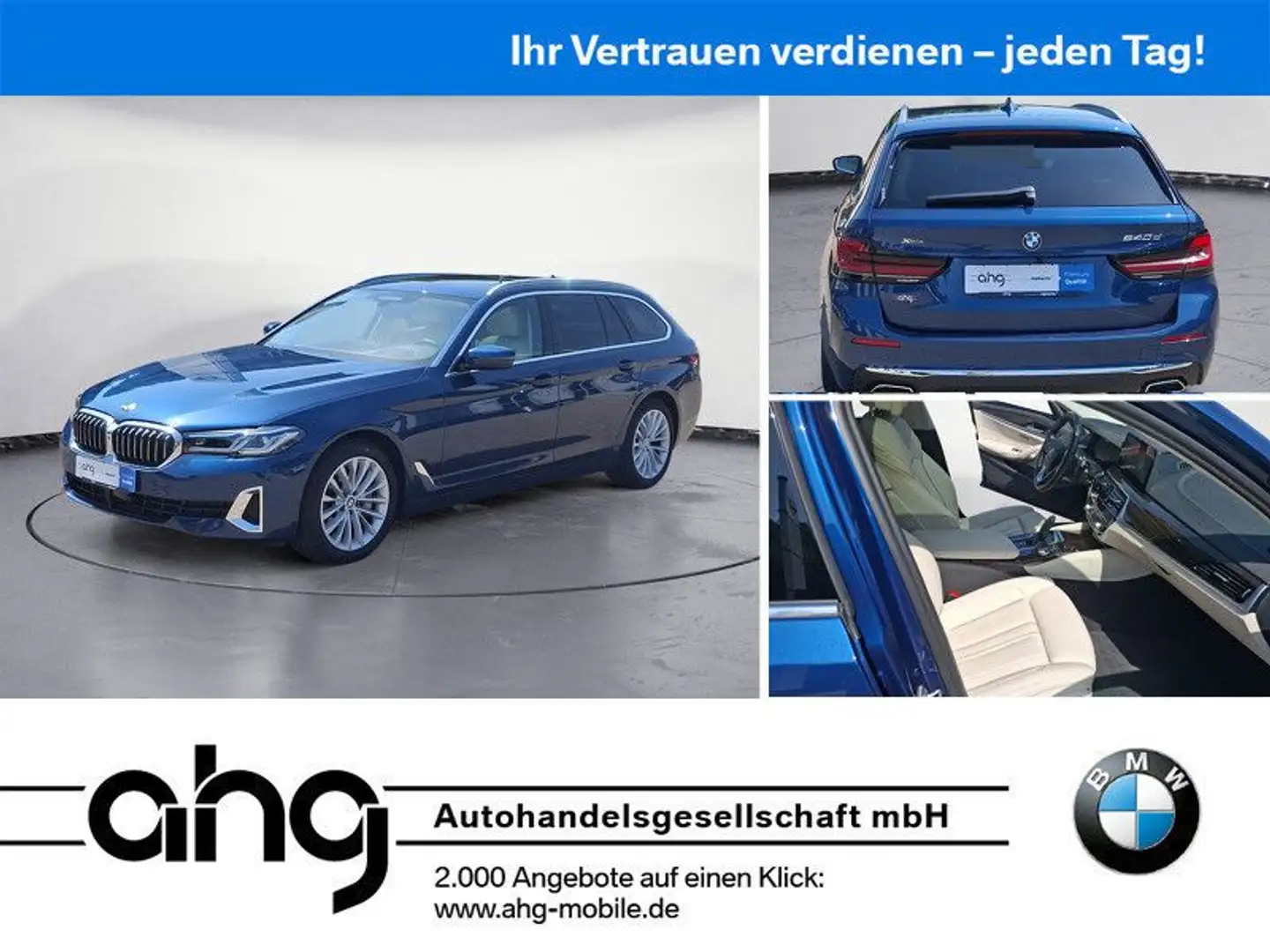 BMW 540 d xDrive Touring Luxury Line, Panorama, Head- Blau - 1
