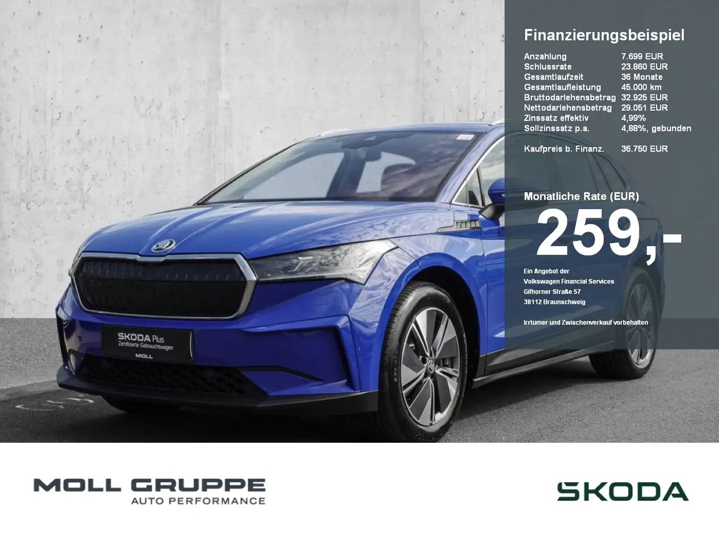 Skoda Enyaq iV 80 X ACC AHK AUT FLA HUD KAM KEYLESS LM Blau - 1