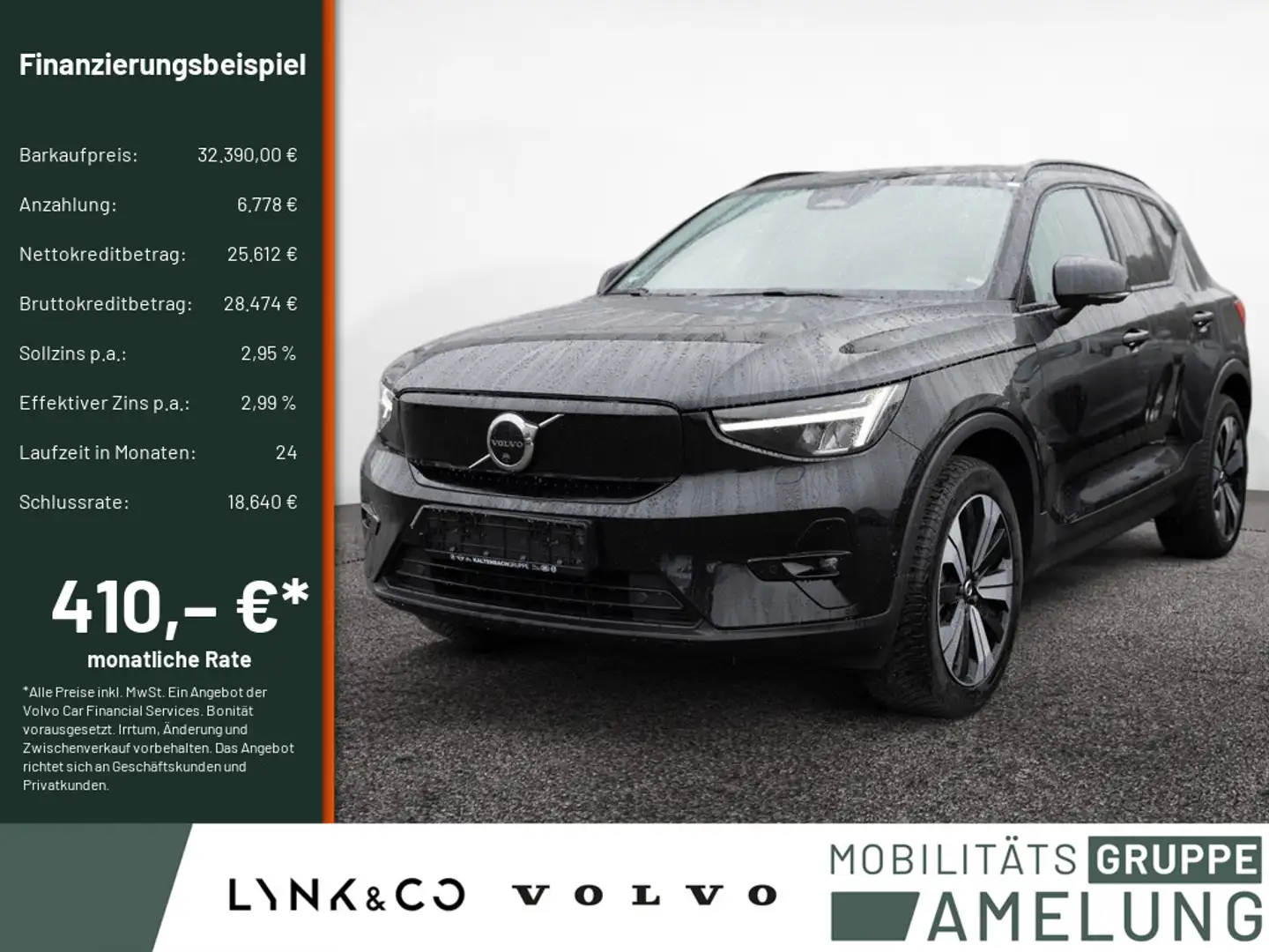 Volvo XC40 Recharge Ultimate ACC H/K STANDHZ PANO Schwarz - 1
