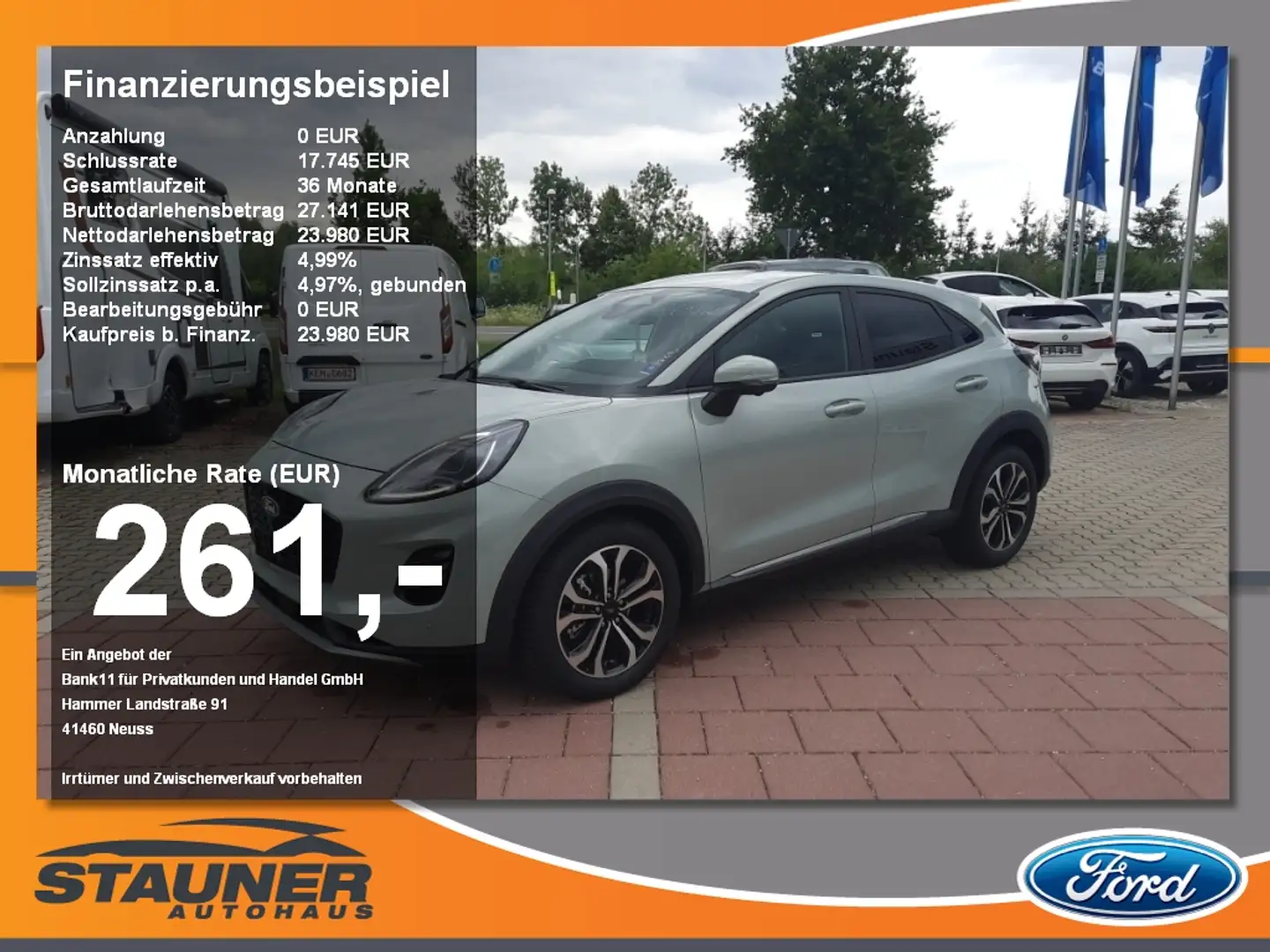 Ford Puma 1.0 EcoBoost ACC Kamera NAVI LED SHZ Grau - 1