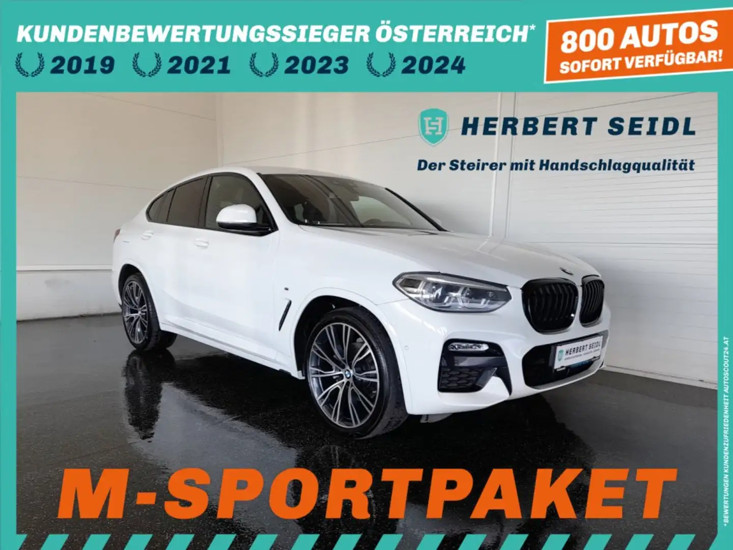 BMW X4 M-SPORT 4x4 20d Aut. *LED ADAPTIV / LEDER / HEAD-UP / 21 ZOLL / ACC / KAMERA* Weiß - 1