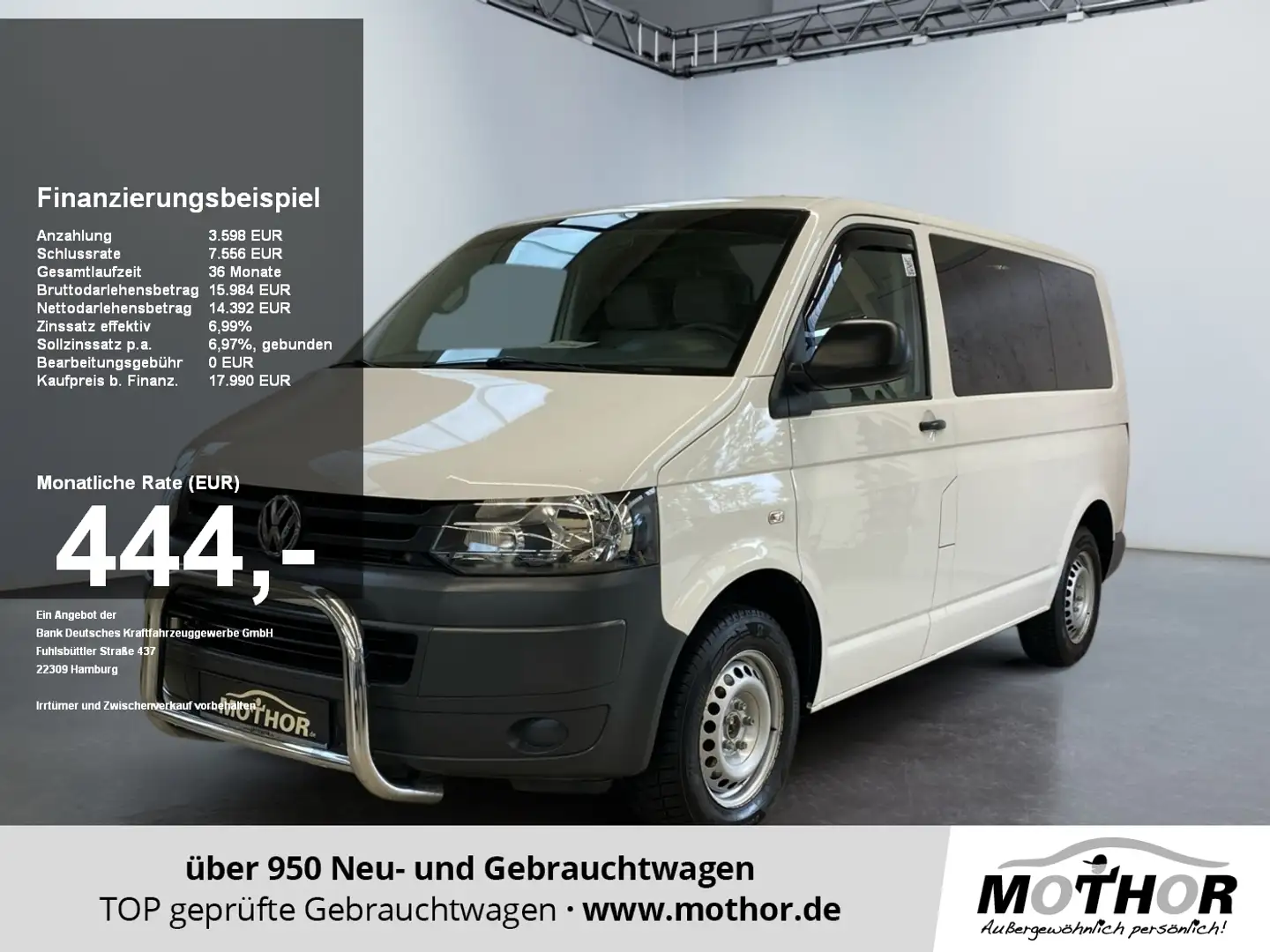Volkswagen T5 Transporter Kasten 2.0TDI Navi AHK Standheiz White - 1