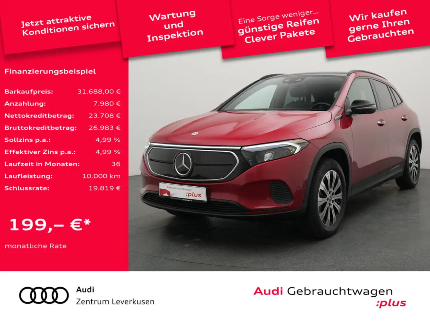 Mercedes-Benz EQA 250 Electric Art AHK PANO NAVI KAM360° PT Rot - 1