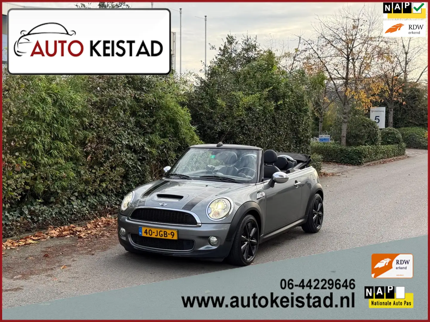MINI Cooper S Cabrio Mini 1.6 174PK CABRIOLET NAVI/LEDER/CLIMA! NETTE S Gris - 1