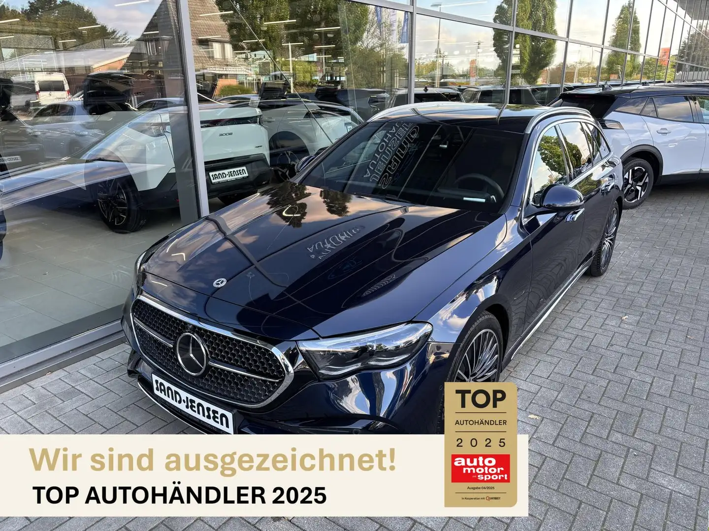 Mercedes-Benz E 220 d T-Modell AMG Line Adv+ 20" Fahrass+ AHK Blau - 1