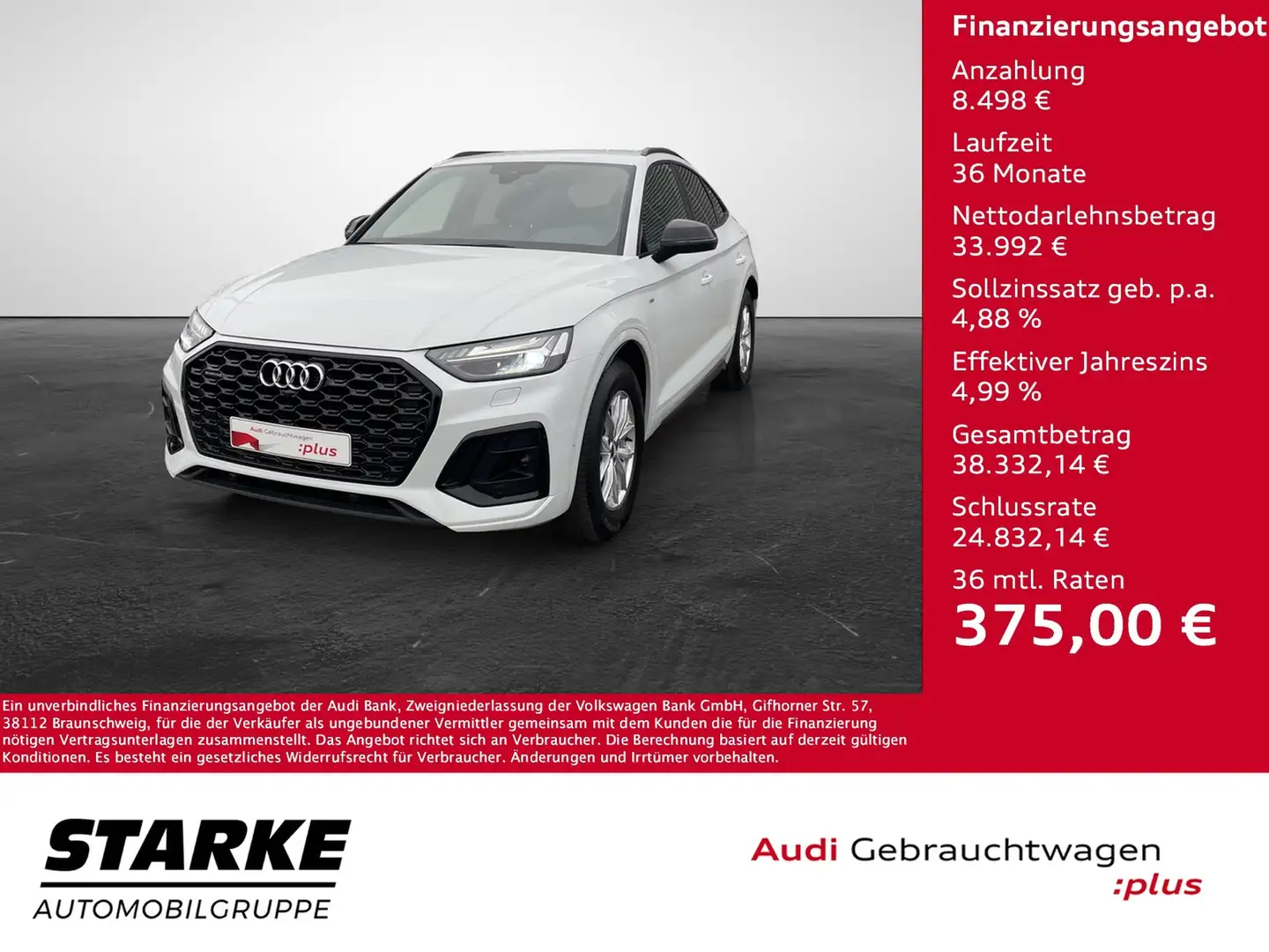 Audi Q5 Sportback 55 TFSI e S tronic quattro S line Blanc - 1