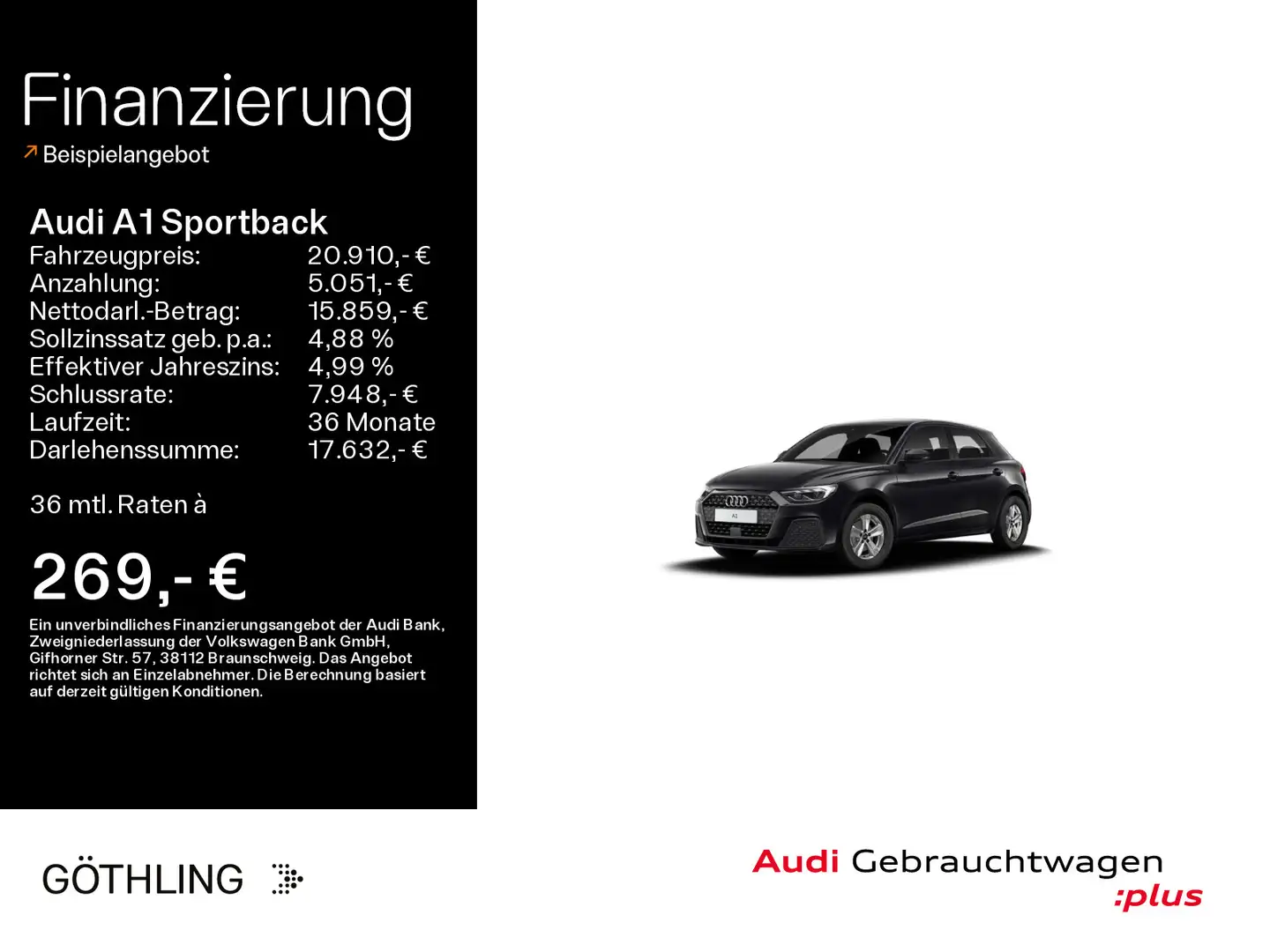 Audi A1 Sportback 30 TFSI *Alu*PDC*Virtual Cockpit* Noir - 1