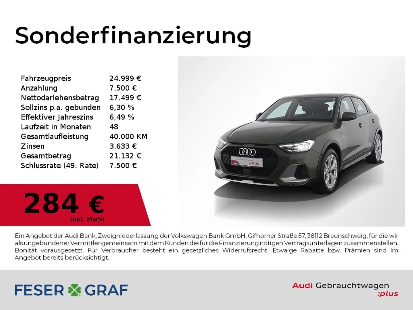 Audi A1 allstreet 110PS LED/Navi plus/PDC V+H/SHZ/17" Grün - 1