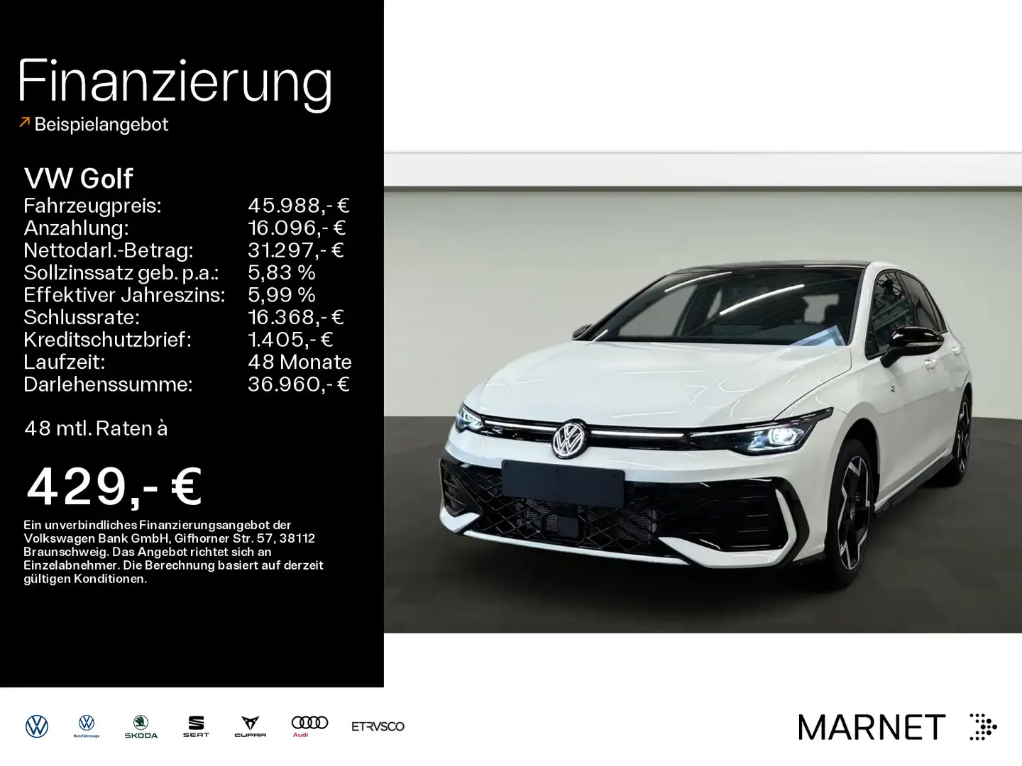 Volkswagen Golf R-Line 2,0 l TSI OPF 4MOTION 150 kW (204 PS Weiß - 1