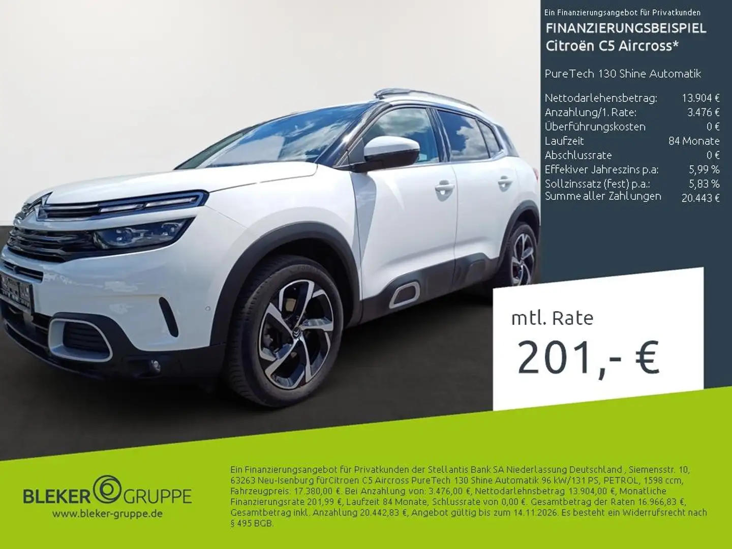 Citroen C5 Aircross PureTech 130 Shine Automatik Blanc - 1