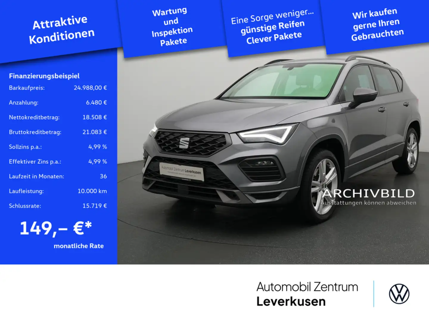 SEAT Ateca Xperience DSG LED CARPLAY PDC NAVI AHK Schwarz - 1