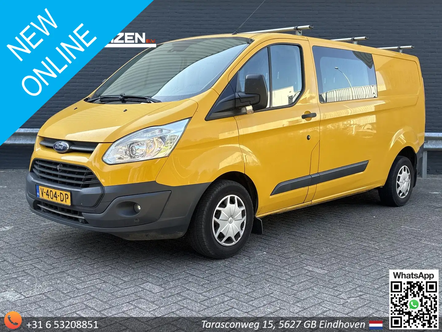 Ford Transit Custom 290 2.0 TDCI L2H1 Dubbel Cabine | € 7.450,- NETTO! Geel - 1