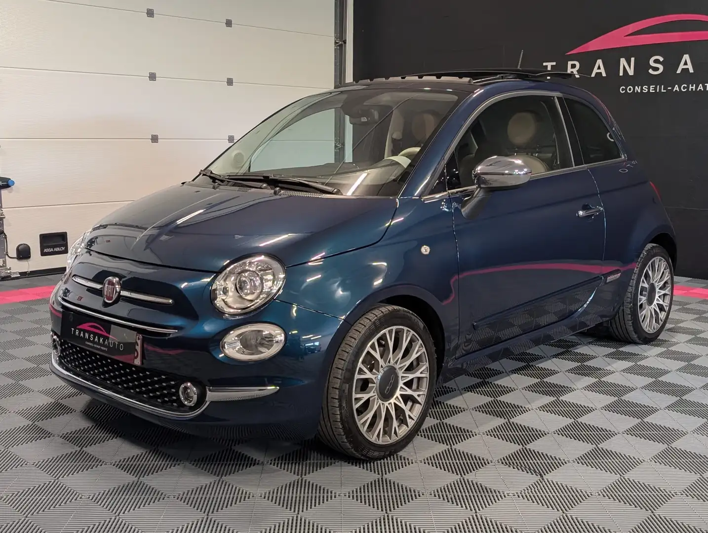 Fiat 500 0.9 T TwinAir Lounge **FULL OPTION-GARANTIE** Bleu - 2